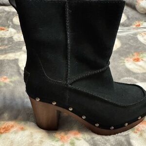 UGG Black Heeled Boots